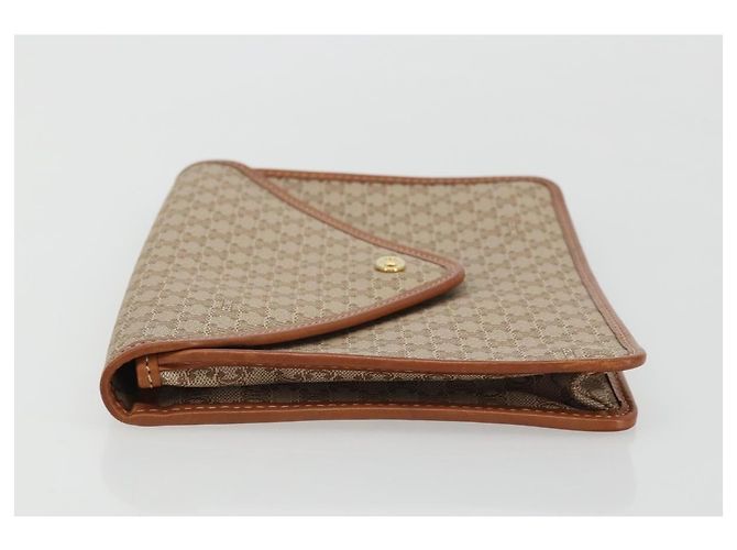 Céline Clutch in tela Macadam CELINE PVC Beige Oro Auth ARZ901 D'oro - vista 4