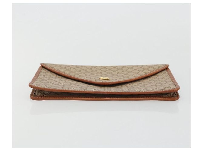 Céline Clutch in tela Macadam CELINE PVC Beige Oro Auth ARZ901 D'oro - vista 6