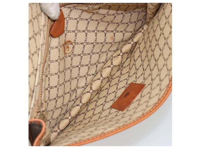 Céline Clutch in tela Macadam CELINE PVC Beige Oro Auth ARZ901 D'oro - vista 9
