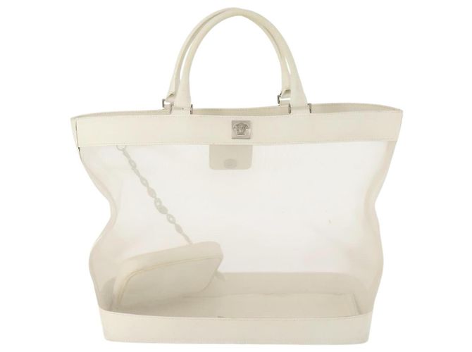 Gianni Versace Mesh Tote Bag aus Nylon in Weiß Auth 173811 - Ansicht 13
