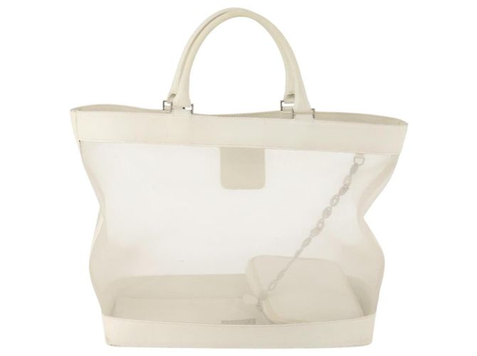 Gianni Versace Mesh Tote Bag aus Nylon in Weiß Auth 173811 - Ansicht 2
