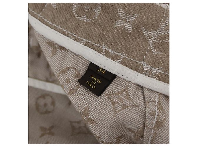 Falda de Denim Monogram LOUIS VUITTON Beige LV Auth BAZ833SAM - vista 10