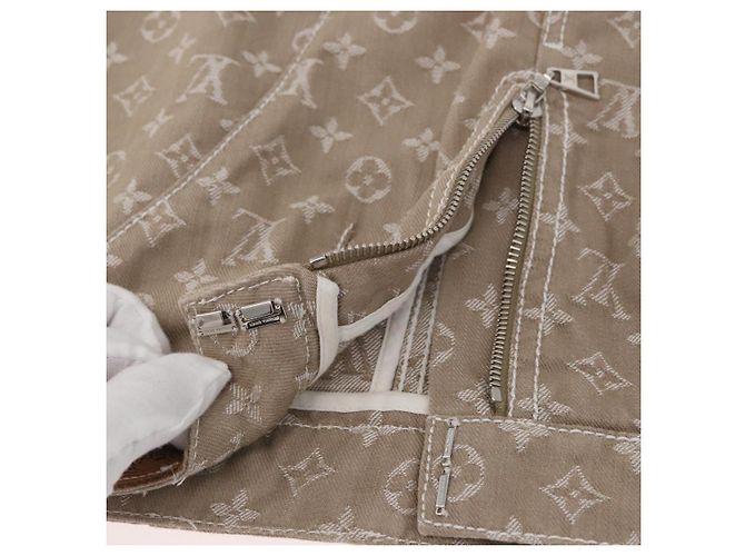 Falda de Denim Monogram LOUIS VUITTON Beige LV Auth BAZ833SAM - vista 7