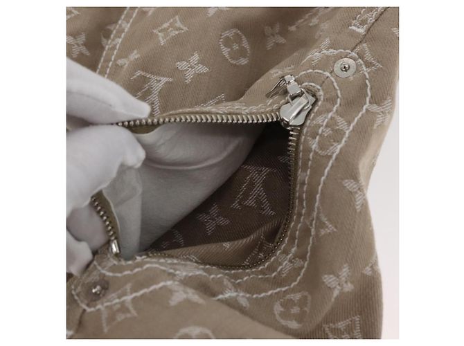 Falda de Denim Monogram LOUIS VUITTON Beige LV Auth BAZ833SAM - vista 8