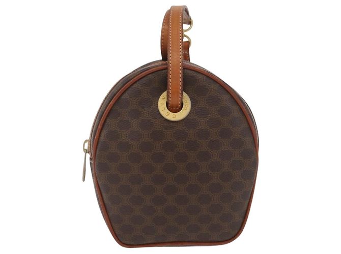 Céline Borsa a Spalla in Tela Macadam CELINE in Pelle PVC Marrone Oro Auth ka3558A D'oro - vista 13