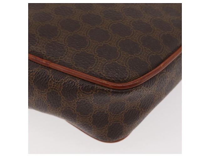 Céline Borsa a Spalla in Tela Macadam CELINE in Pelle PVC Marrone Oro Auth ka3558A D'oro - vista 14