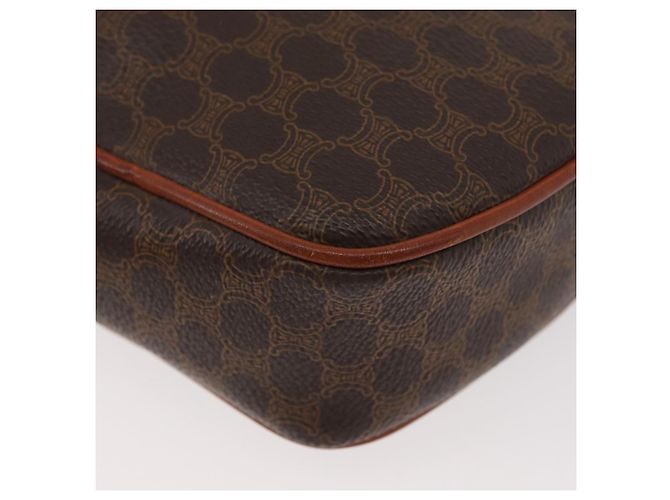 Céline Borsa a Spalla in Tela Macadam CELINE in Pelle PVC Marrone Oro Auth ka3558A D'oro - vista 16