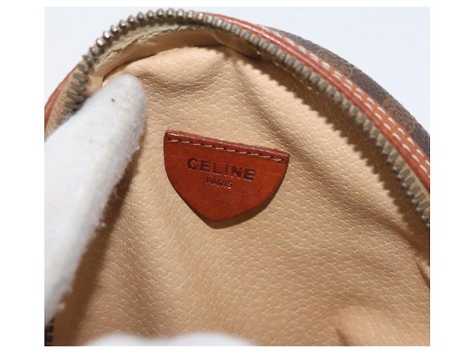 Céline Borsa a Spalla in Tela Macadam CELINE in Pelle PVC Marrone Oro Auth ka3558A D'oro - vista 17