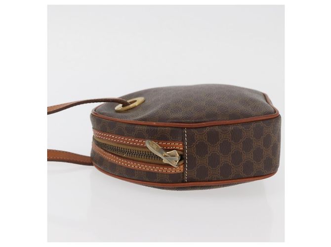 Céline Borsa a Spalla in Tela Macadam CELINE in Pelle PVC Marrone Oro Auth ka3558A D'oro - vista 4