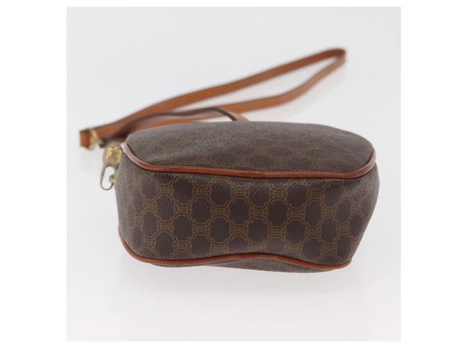 Céline Borsa a Spalla in Tela Macadam CELINE in Pelle PVC Marrone Oro Auth ka3558A D'oro - vista 5