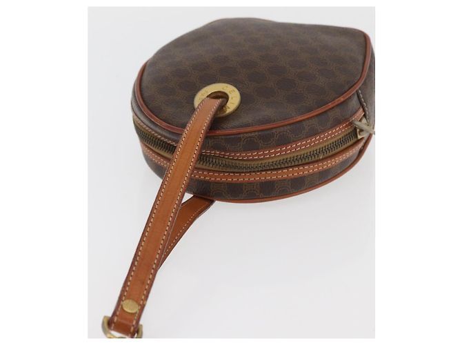 Céline Borsa a Spalla in Tela Macadam CELINE in Pelle PVC Marrone Oro Auth ka3558A D'oro - vista 6