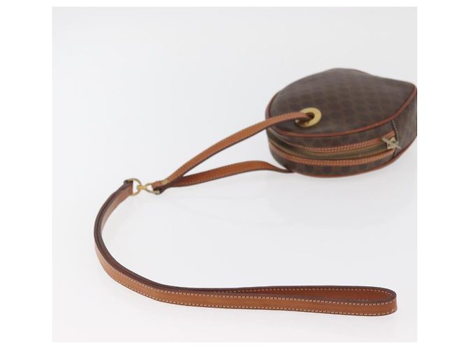 Céline Borsa a Spalla in Tela Macadam CELINE in Pelle PVC Marrone Oro Auth ka3558A D'oro - vista 7