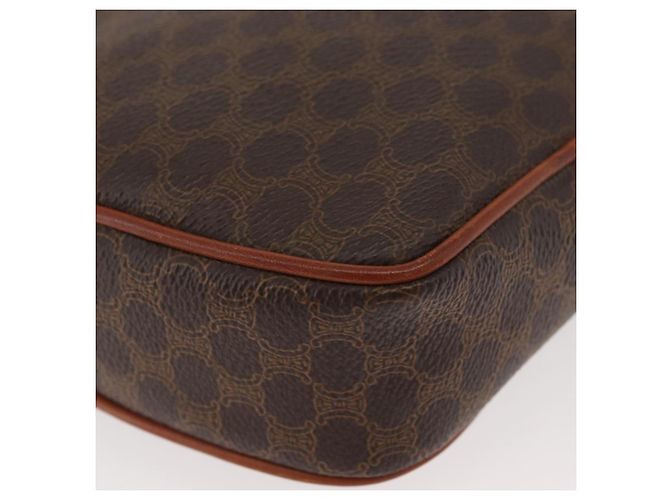 Céline Borsa a Spalla in Tela Macadam CELINE in Pelle PVC Marrone Oro Auth ka3558A D'oro - vista 9