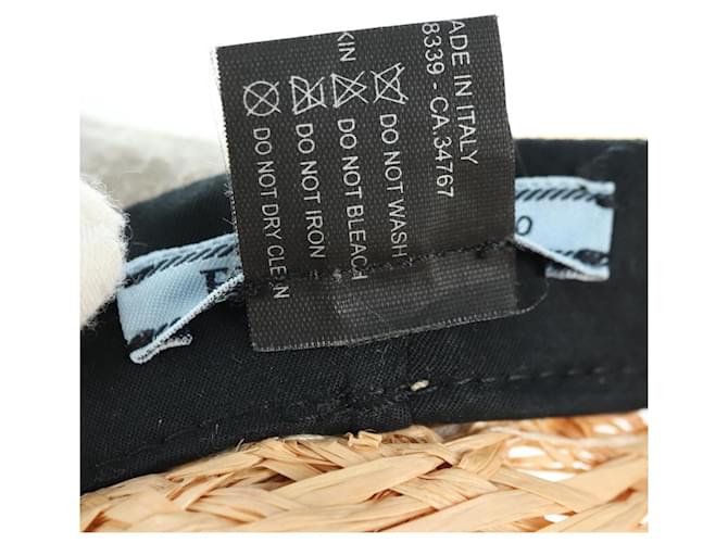 Cappello PRADA Raffia S Beige 1HC225 Auth BAZ670M - vista 11