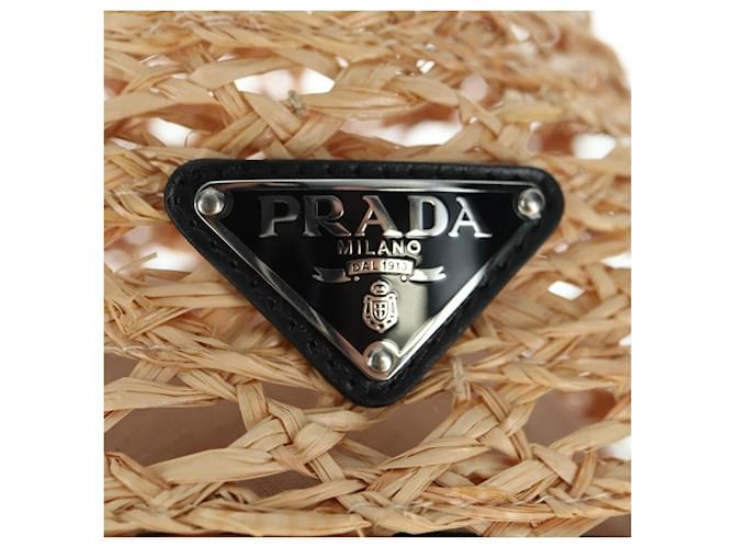 Cappello PRADA Raffia S Beige 1HC225 Auth BAZ670M - vista 6