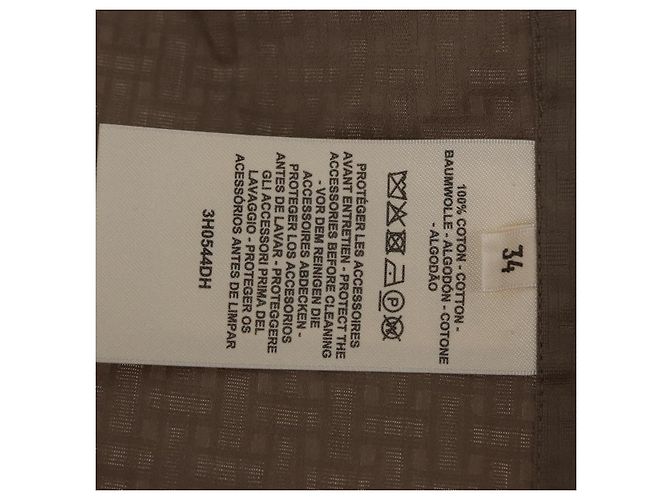 Hermès HERMES Granturararara Camisa One Piece Algodón Beige 3H0544DH Auth BAZ827M - vista 17