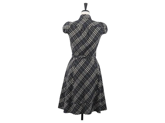 BURBERRY Nova Check Einteiler Blaue Etikette Canvas Grau Auth YKZ605A Braun - Ansicht 2