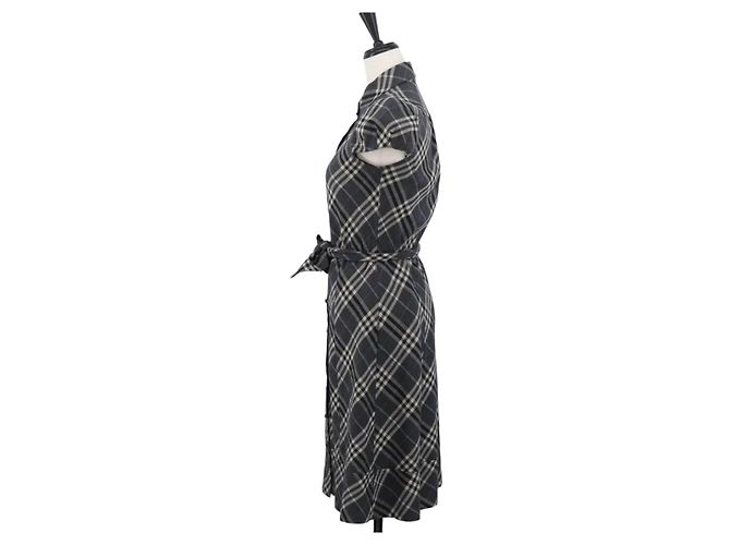 BURBERRY Nova Check Einteiler Blaue Etikette Canvas Grau Auth YKZ605A Braun - Ansicht 3