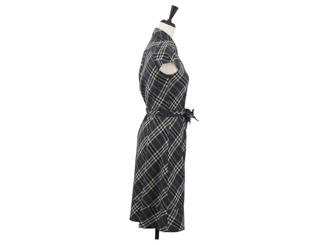 BURBERRY Nova Check Einteiler Blaue Etikette Canvas Grau Auth YKZ605A Braun - Ansicht 4