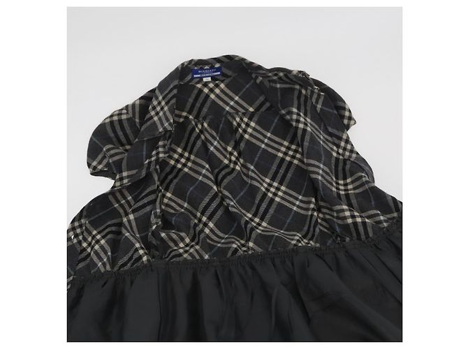 BURBERRY Nova Check Einteiler Blaue Etikette Canvas Grau Auth YKZ605A Braun - Ansicht 8