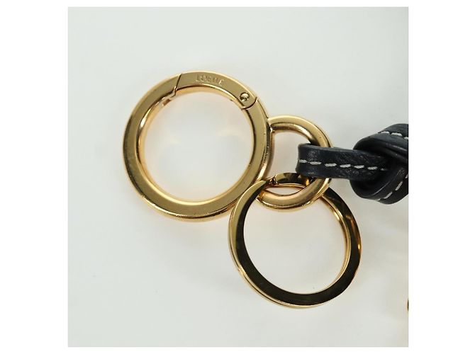 LOEWE Anagram Charm Pelle Nera Oro Auth BAZ275M Nero D'oro - vista 10