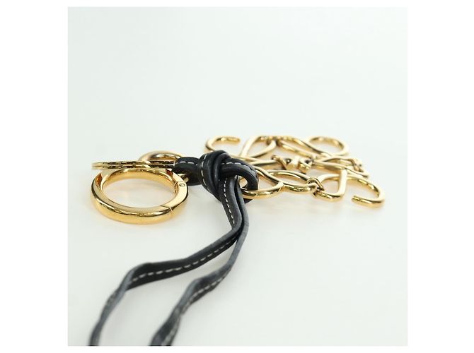 LOEWE Anagram Charm Pelle Nera Oro Auth BAZ275M Nero D'oro - vista 16