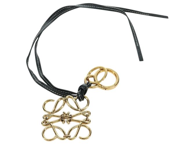 LOEWE Anagram Charm Pelle Nera Oro Auth BAZ275M Nero D'oro - vista 2