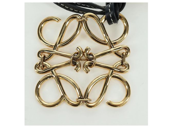 LOEWE Anagram Charm Pelle Nera Oro Auth BAZ275M Nero D'oro - vista 3