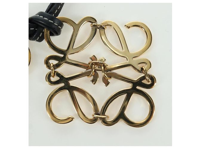 LOEWE Anagram Charm Pelle Nera Oro Auth BAZ275M Nero D'oro - vista 9
