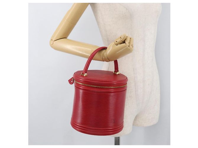 LOUIS VUITTON Borsa a Mano Epi Cannes Rossa M48037 LV Auth ka3555A Rosso - vista 22