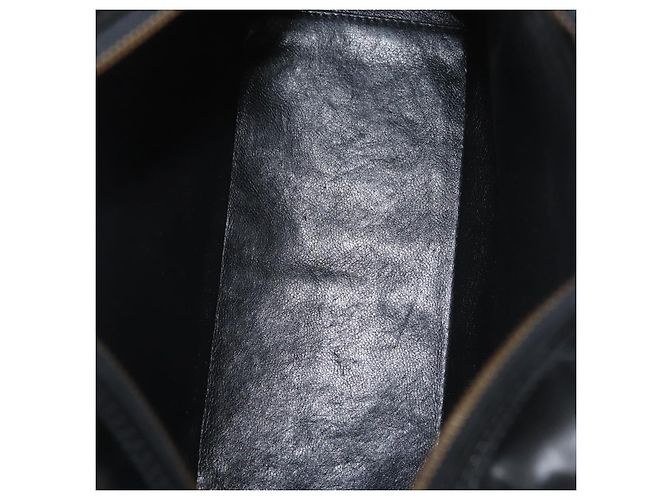 CHANEL Bicolor Schultertasche aus Lackleder Schwarz Silber CC Auth BAZ811A - Ansicht 10