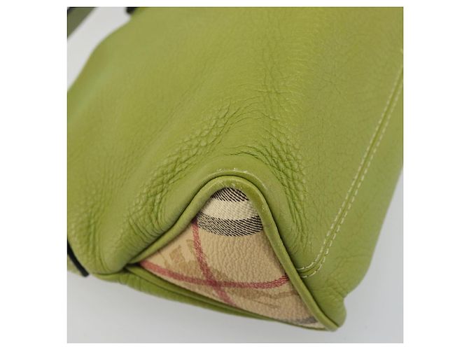 Borsa a Spalla in Pelle Verde Auth BAZ684A di BURBERRY - vista 14