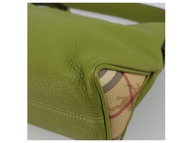 Borsa a Spalla in Pelle Verde Auth BAZ684A di BURBERRY - vista 15
