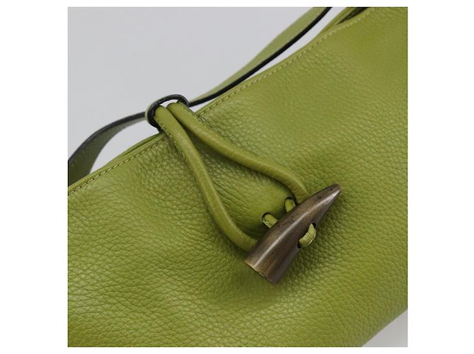 Borsa a Spalla in Pelle Verde Auth BAZ684A di BURBERRY - vista 17
