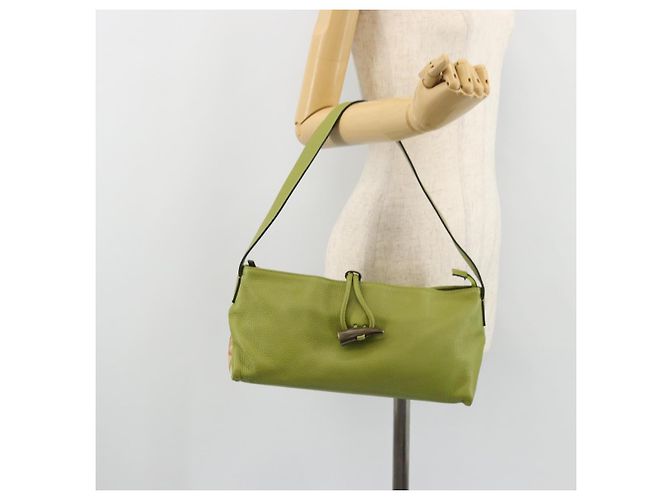 Borsa a Spalla in Pelle Verde Auth BAZ684A di BURBERRY - vista 23
