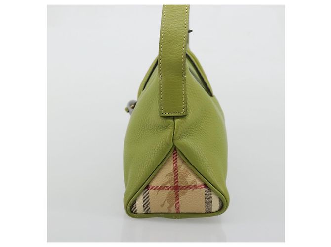 Borsa a Spalla in Pelle Verde Auth BAZ684A di BURBERRY - vista 3
