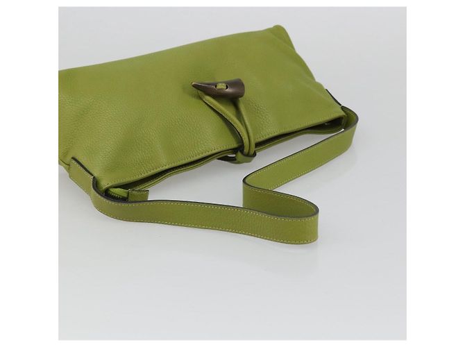 Borsa a Spalla in Pelle Verde Auth BAZ684A di BURBERRY - vista 7