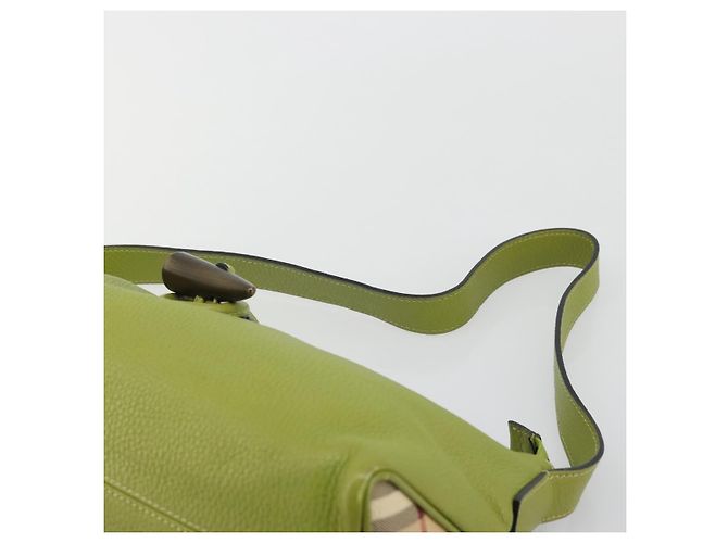 Borsa a Spalla in Pelle Verde Auth BAZ684A di BURBERRY - vista 8