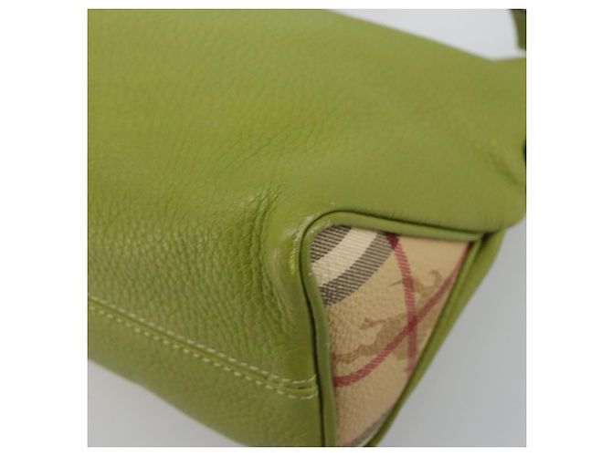 Borsa a Spalla in Pelle Verde Auth BAZ684A di BURBERRY - vista 9