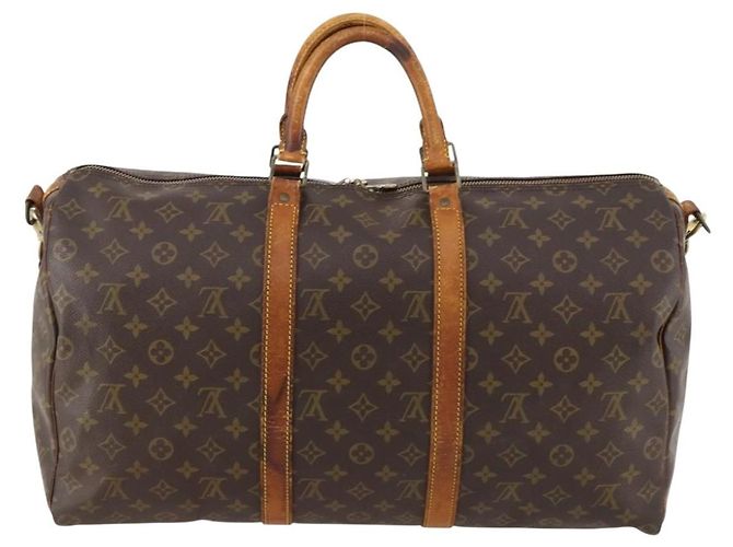 LOUIS VUITTON Monogram Keepall Bandouliere 50 Borsa Boston M41416 LV Auth 174446 Monogramma - vista 2