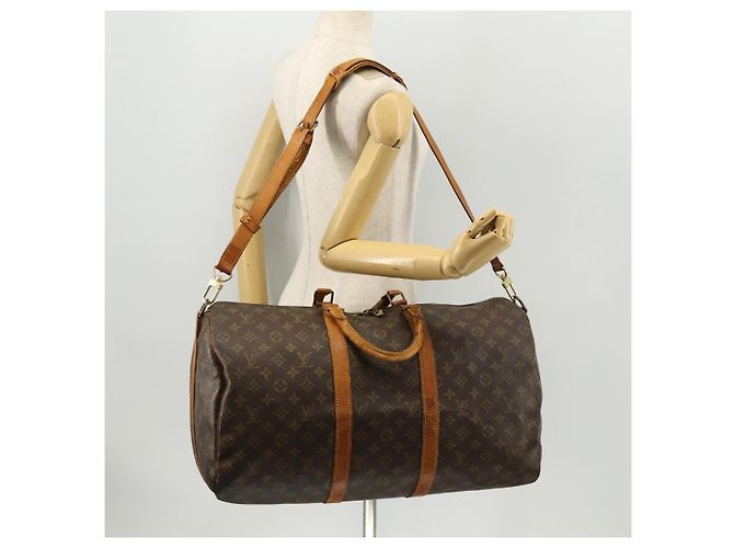 LOUIS VUITTON Monogram Keepall Bandouliere 50 Borsa Boston M41416 LV Auth 174446 Monogramma - vista 25