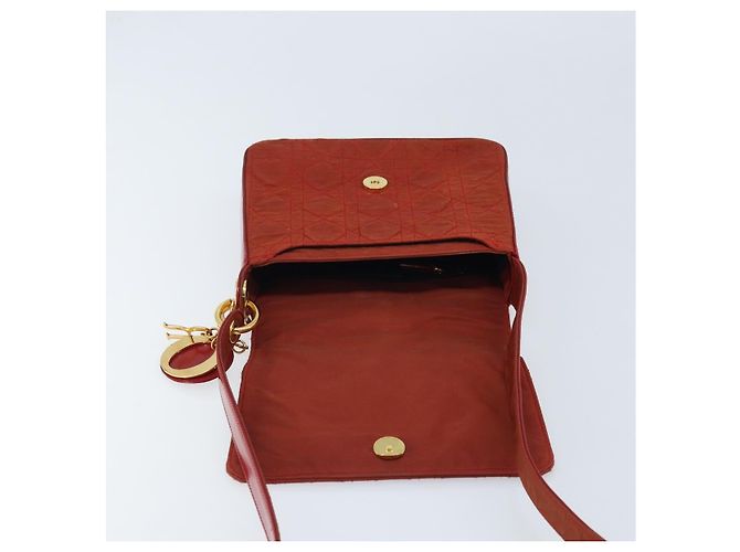 Borsa a Spalla Canage Christian Dior in Nylon Rosso e Oro Auth YKZ592 D'oro - vista 10