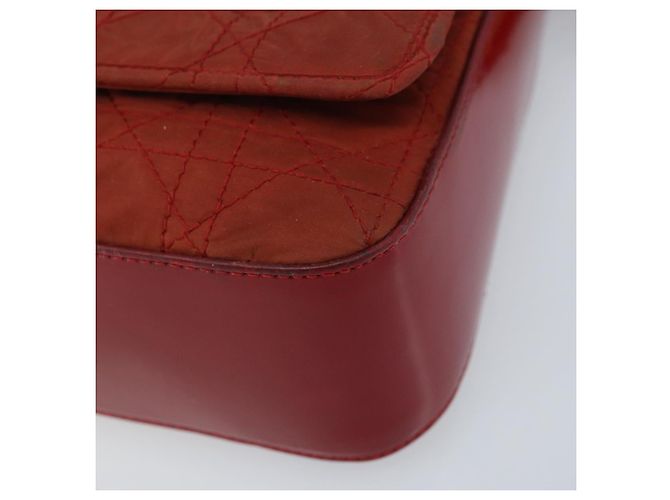 Borsa a Spalla Canage Christian Dior in Nylon Rosso e Oro Auth YKZ592 D'oro - vista 15