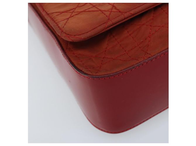 Borsa a Spalla Canage Christian Dior in Nylon Rosso e Oro Auth YKZ592 D'oro - vista 16