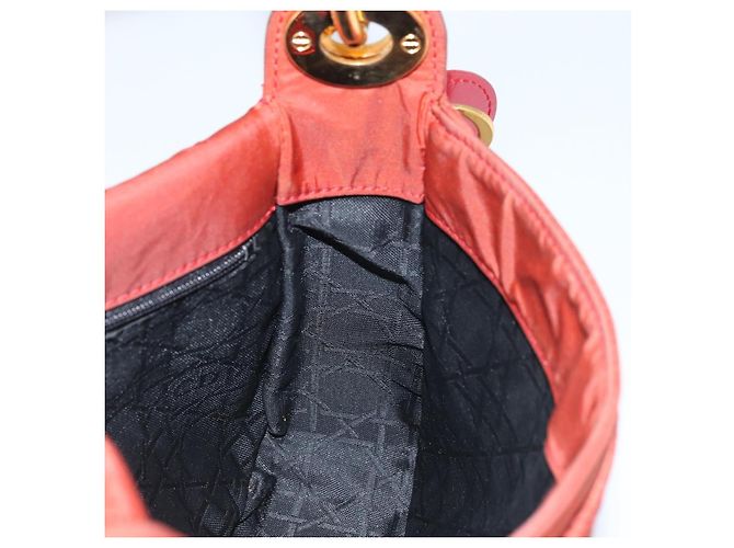 Borsa a Spalla Canage Christian Dior in Nylon Rosso e Oro Auth YKZ592 D'oro - vista 20