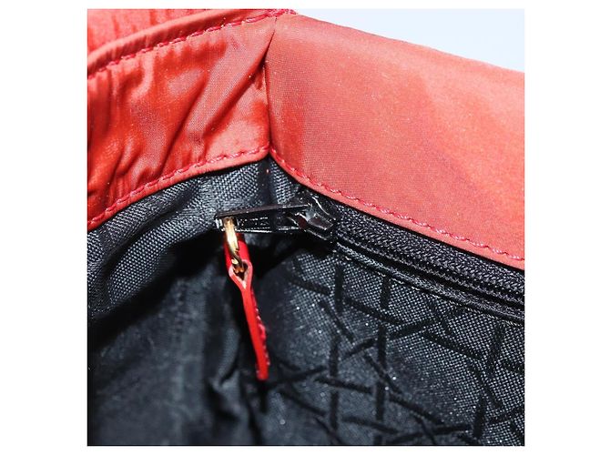 Borsa a Spalla Canage Christian Dior in Nylon Rosso e Oro Auth YKZ592 D'oro - vista 22