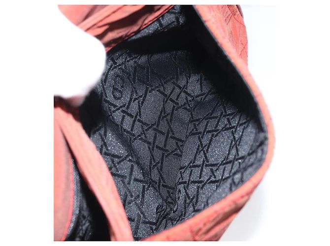 Borsa a Spalla Canage Christian Dior in Nylon Rosso e Oro Auth YKZ592 D'oro - vista 24