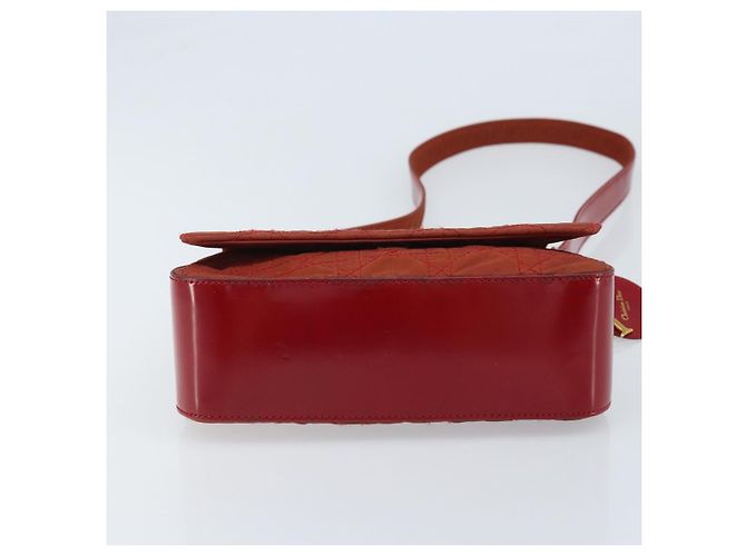 Borsa a Spalla Canage Christian Dior in Nylon Rosso e Oro Auth YKZ592 D'oro - vista 5