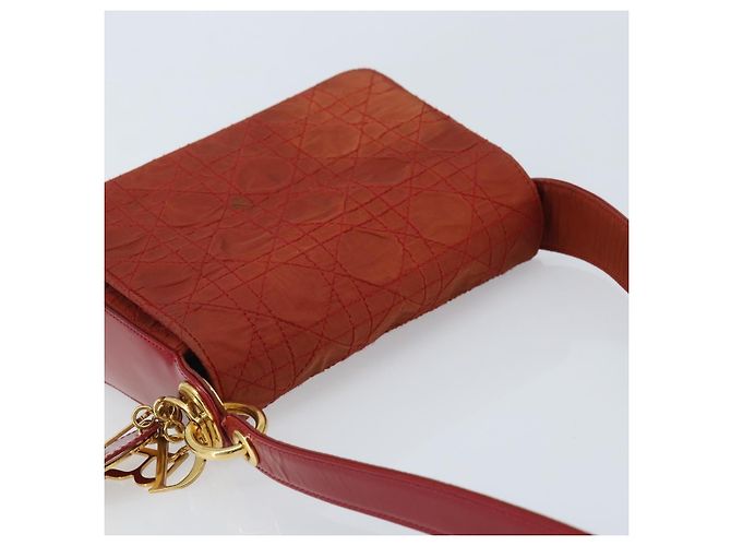 Borsa a Spalla Canage Christian Dior in Nylon Rosso e Oro Auth YKZ592 D'oro - vista 6