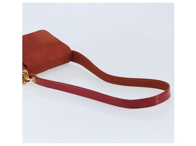 Borsa a Spalla Canage Christian Dior in Nylon Rosso e Oro Auth YKZ592 D'oro - vista 7